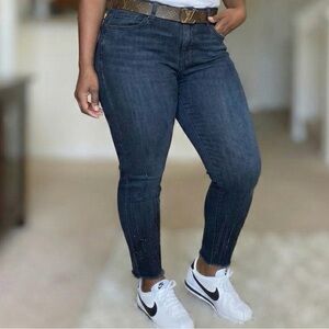 EUC- Jeans with sequin down front legs design.